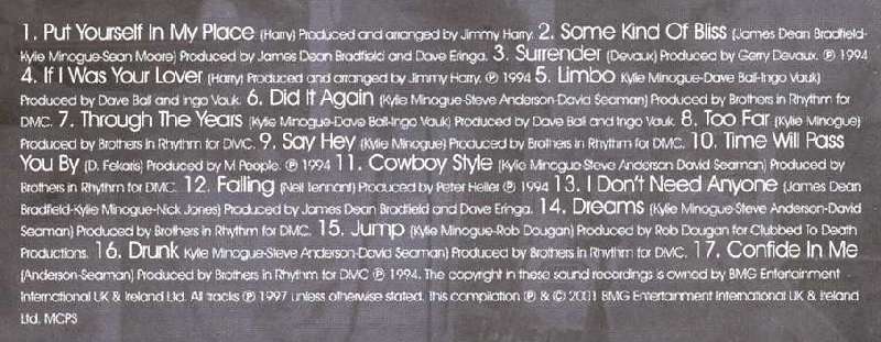 KYLIE MINOGUE CONFIDE IN ME CD