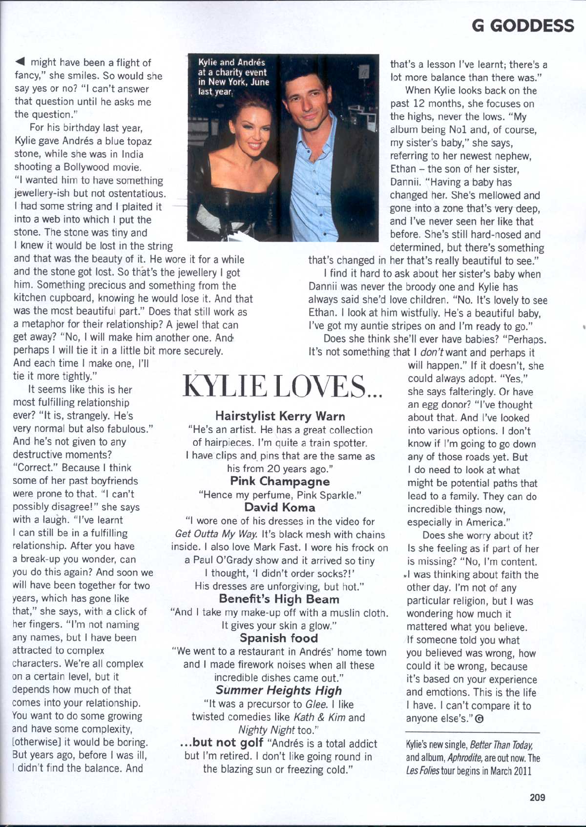 KYLIE MINOGUE. GLAMOUR BRITISH