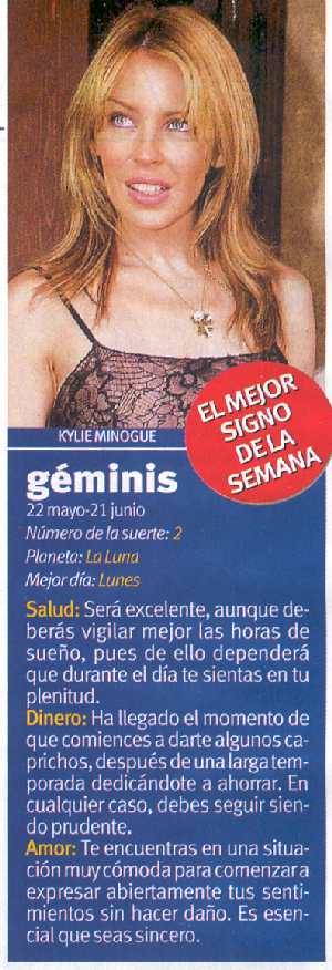 KYLIE MINOGUE HOROSCOPO