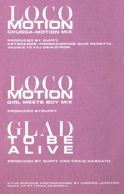 Kylie Minogue. The Loco-Motion