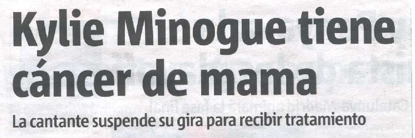 KYLIE MINOGUE EN DIARIO METRO 18 DE MAYO 2005