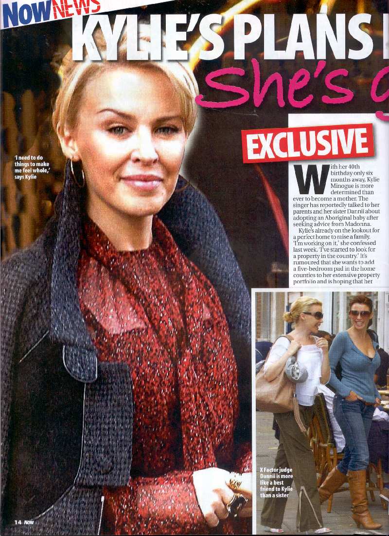 KYLIE MINOGUE EN LA REVISTA NOW DE 26 NOV. 2007