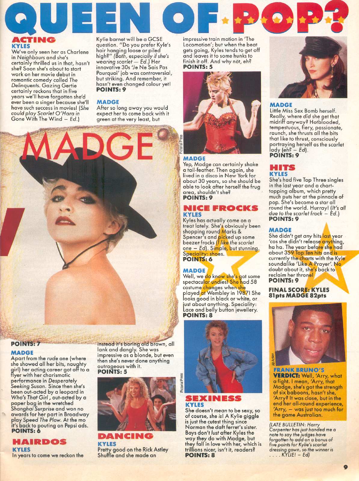 KYLIE MINOGUE. NUMBER ONE 1989