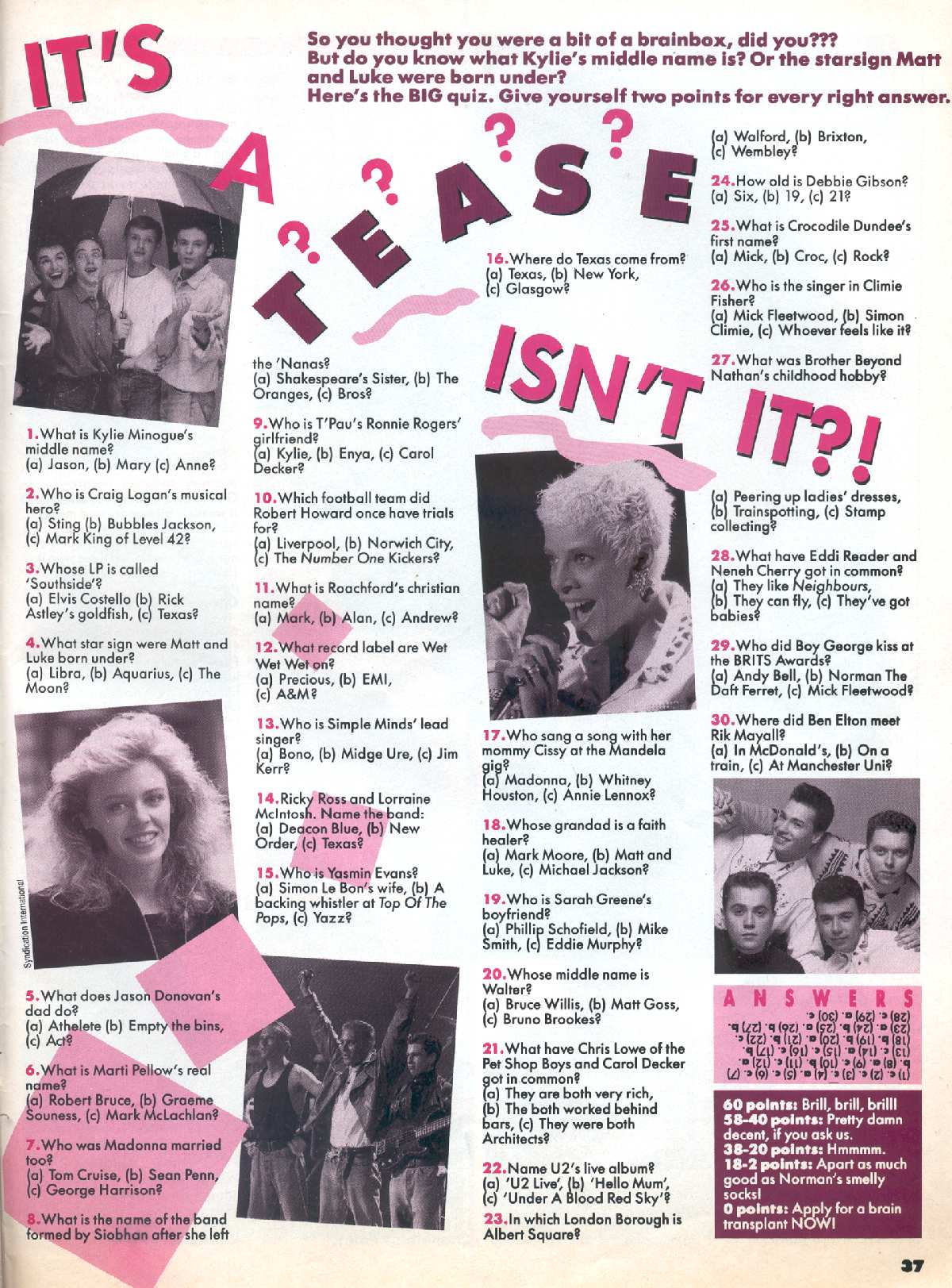 KYLIE MINOGUE. NUMBER ONE 1989