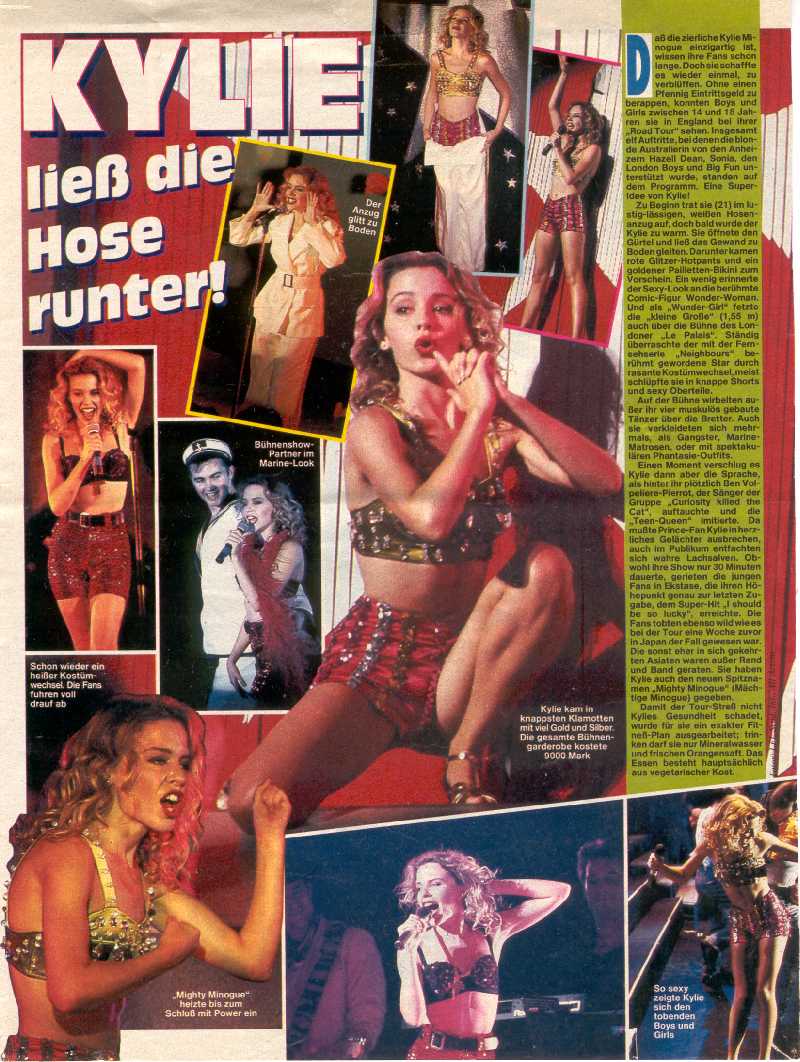 KYLIE MINOGUE. RECORTE DE REVISTA ALEMANA CORTESIA DE MI AMIGO JAVIER DE BARCELONA