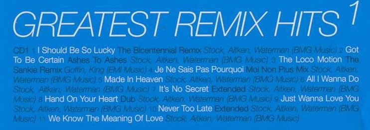 KYLIE MINOGUE: GREATEST REMIX 1 CD